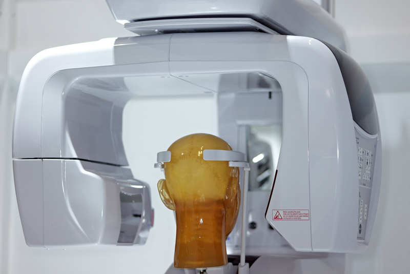 Dental Implant Patient Model With Head In A CBCT Scanner